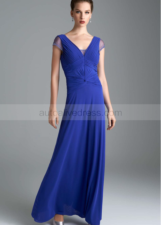 Beaded Chiffon Long Prom Dress